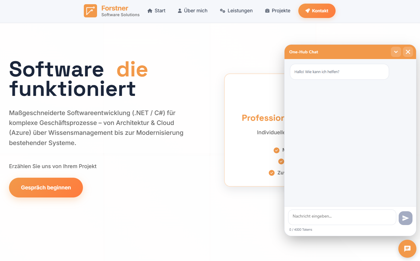 Embedded Chat in Aktion